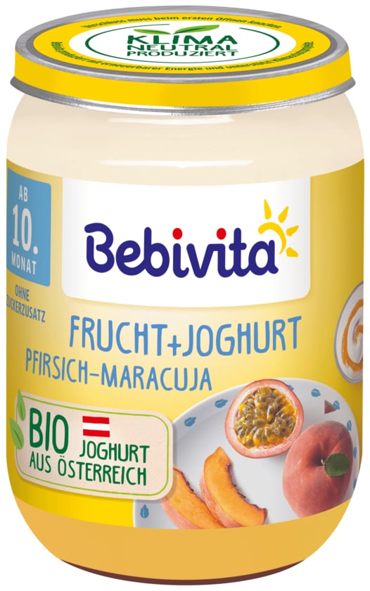 Bebivita Bio Frucht + Joghurt Pfirsich-Maracuja 190g